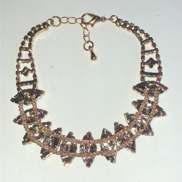 Elegant Gold Tone Blue CZ Rhinestone Bracelet - Picture 4 of 4